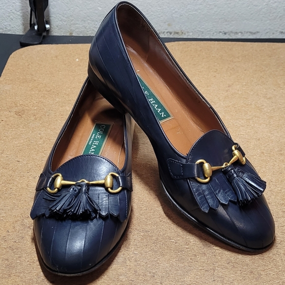 Cole Haan Dark Blue Genuine Leather Loafers - Picture 1 of 5